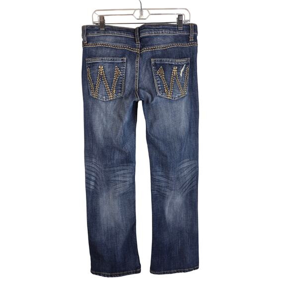 Wrangler Shiloh No Gap Waist  Whiskering Country Bootcut Women's Jean's 11/12-32 - Picture 2 of 3